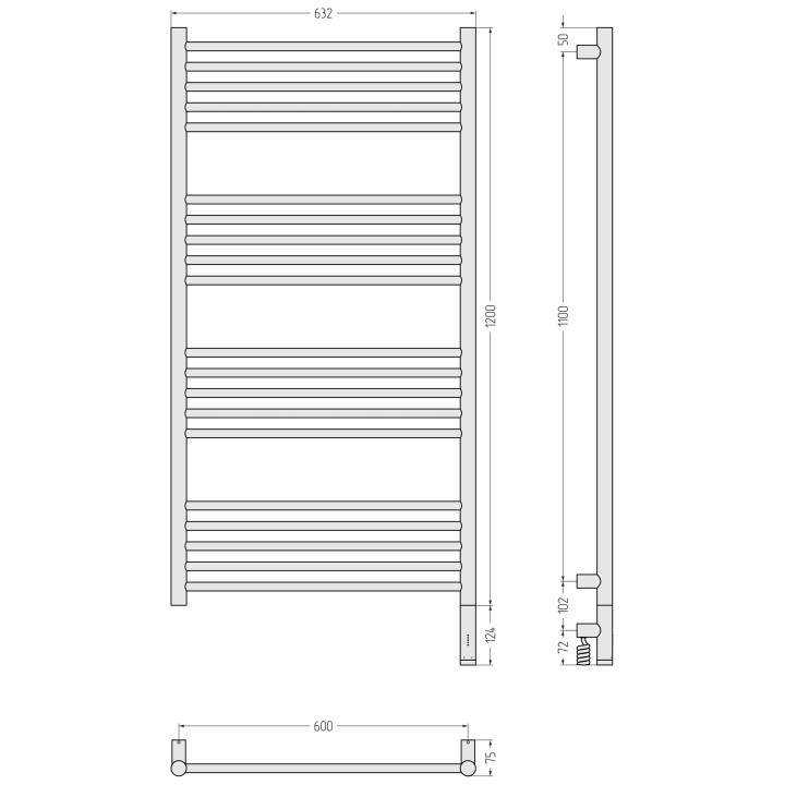 Электрический полотенцесушитель Сунержа, 071-6005-1260