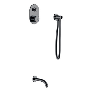 Boheme TECH Смеситель встраиваемый на 2 потребителя Shine Gun Metall