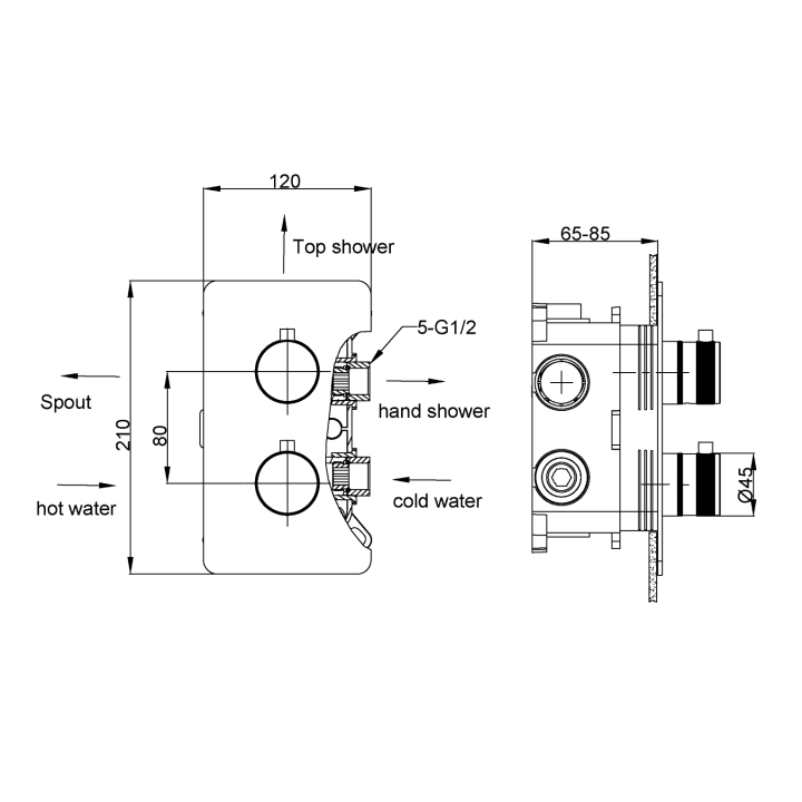 Boheme 134-3-CB смеситель встраиваемый термостат