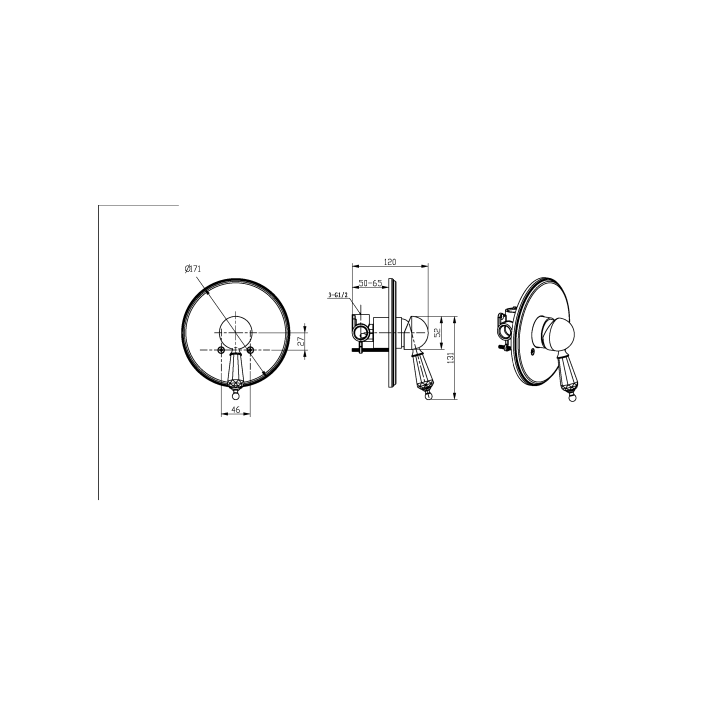 Boheme 265-BLC смеситель скрытый Tradizionale