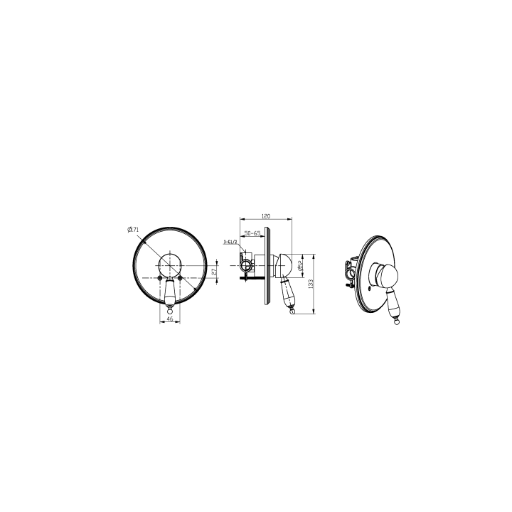 Boheme 265-CRST смеситель встраиваемый, хром
