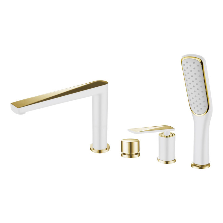 Boheme 380-W смеситель для ванны, белый глянец