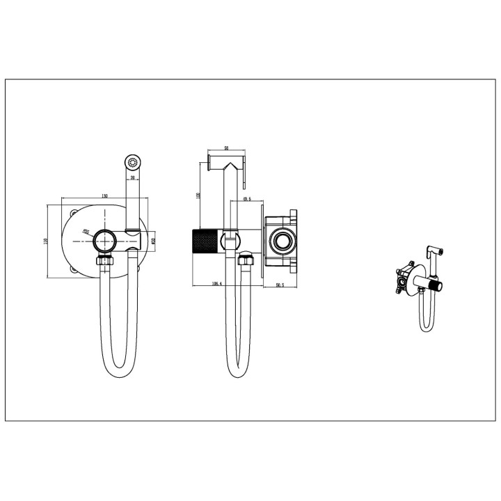 Boheme 157-GM душ скрытый монтаж Gun Metall