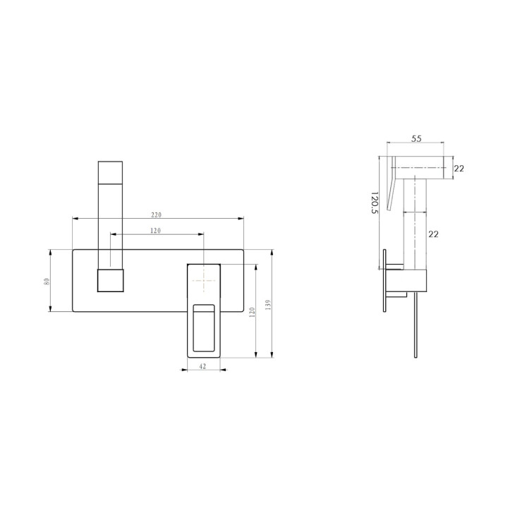 Boheme 147-WG гигиенический душ встраиваемый