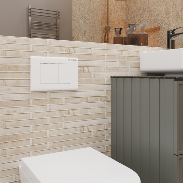 Клавиша смыва Charus Minimalista - белая, для инсталляции, FP.310.12.01