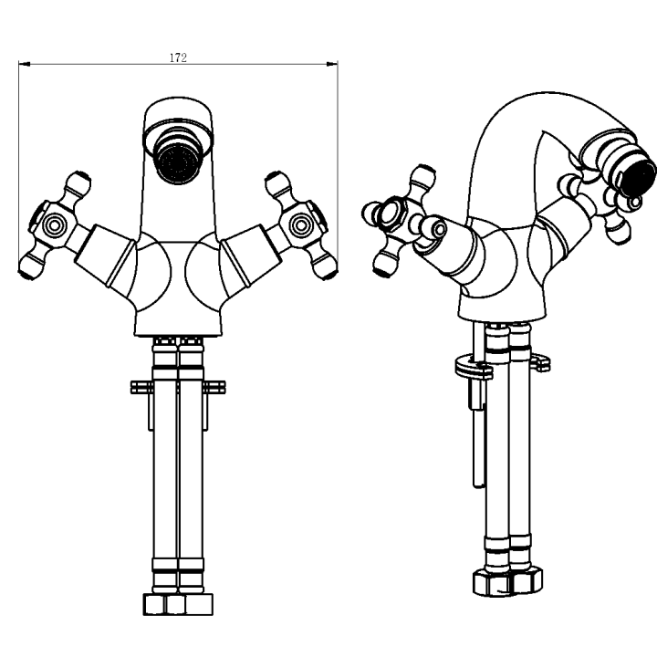 Boheme 296-Royal/CRST black смеситель для биде