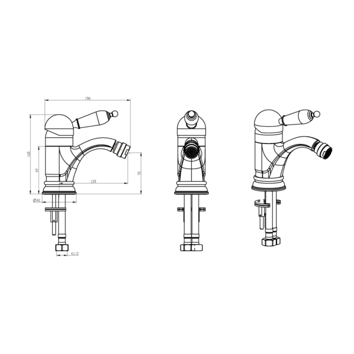 Boheme 276-Royal/CRST смеситель для биде Chrome