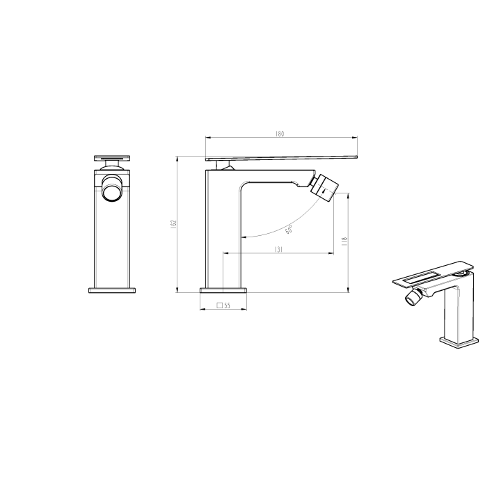 Boheme 146-CRCR Смеситель для биде Chrome