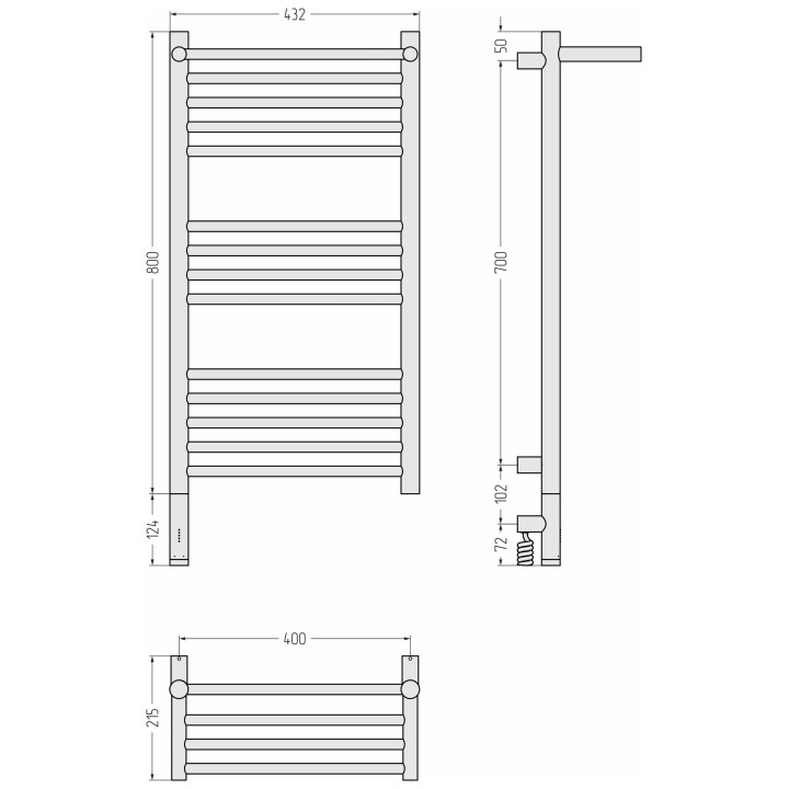 Полотенцесушитель Сунержа Богема 3.1, 022-6006-8040