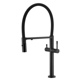 Boheme Uno Смеситель для кухни с краном под фильтр Black