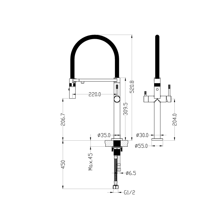 Boheme 115-B смеситель кухня с фильтром