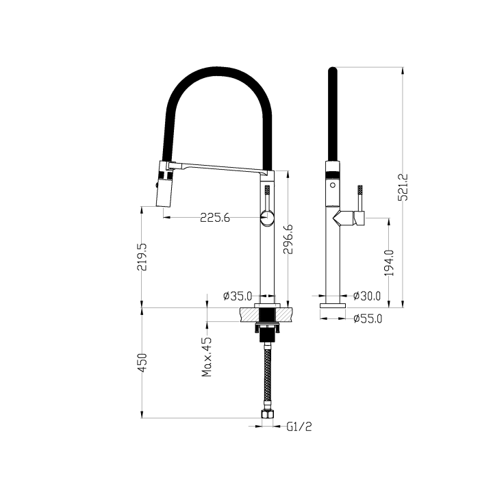Смеситель Boheme 114-NB для кухни Nickel Brush