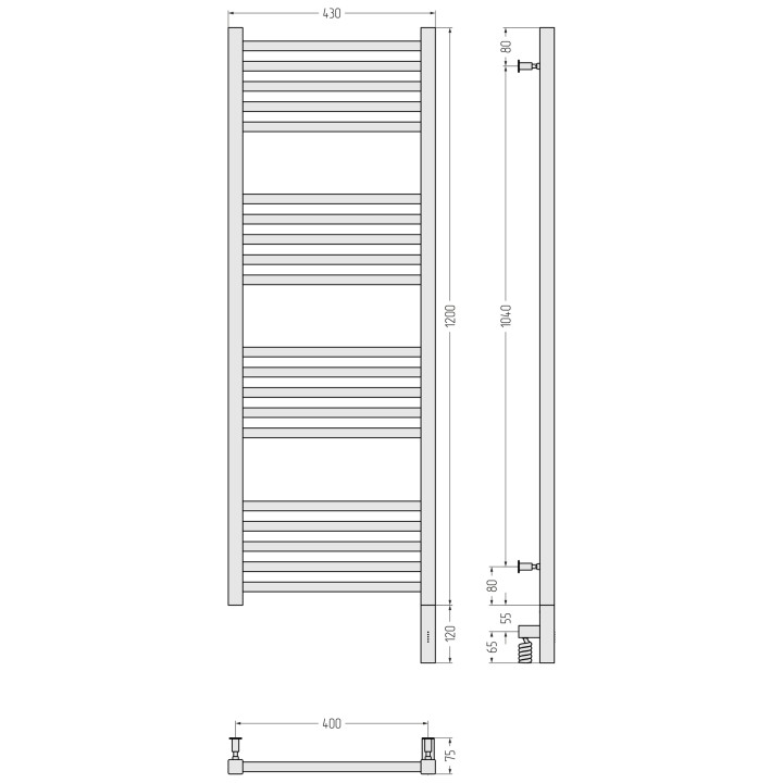 Сунержа 31-5701-1240 полотенцесушитель 120х40