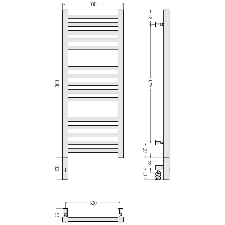 Сунержа 00-5700-8030 полотенцесушитель 80x30
