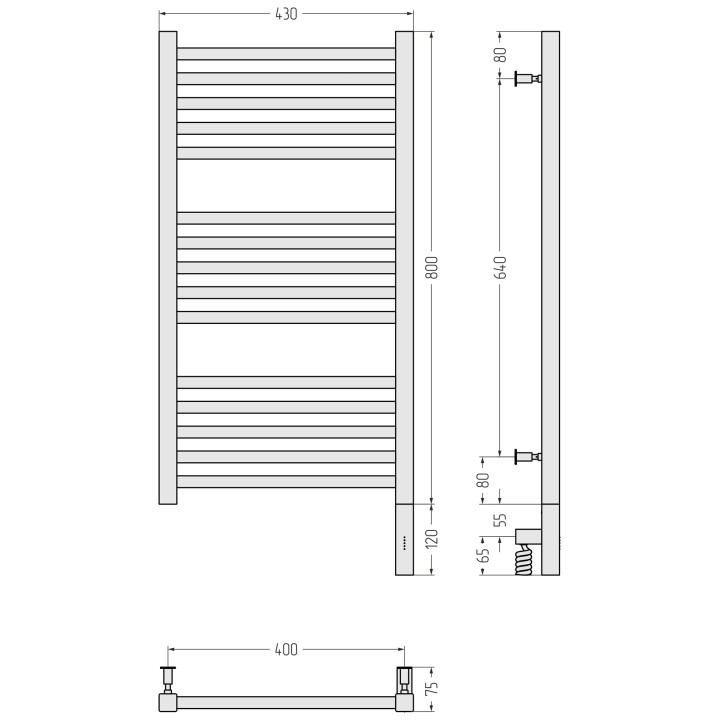 Сунержа 051-5701-8040 полотенцесушитель 80х40 латунь