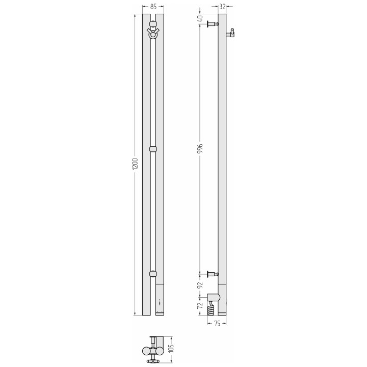 Сунержа 03-5843-1253 полотенцесушитель электрический