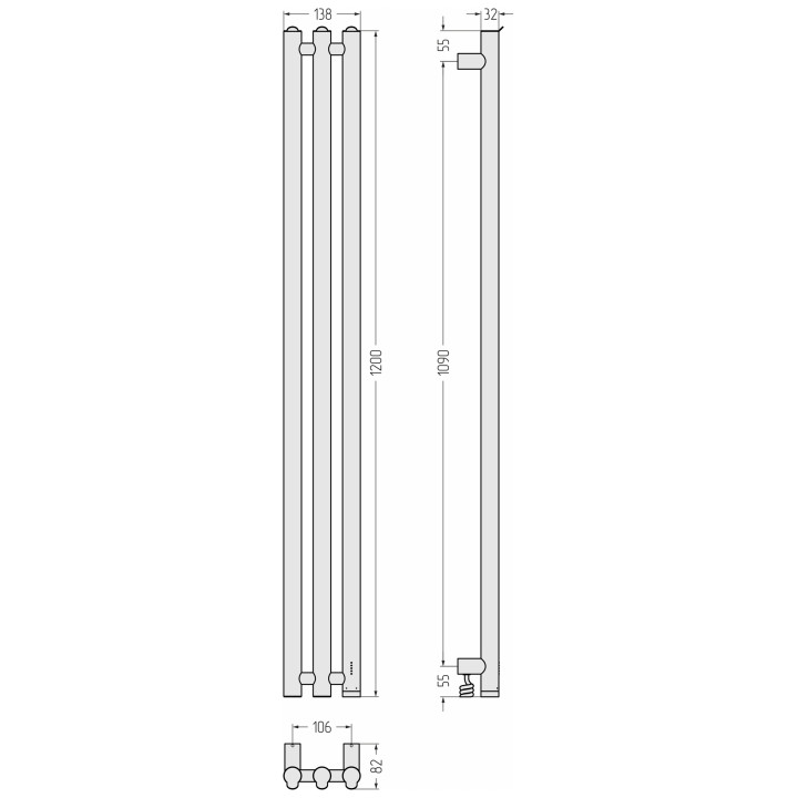 Сунержа 15-0883-1206 полотенцесушитель 120х10