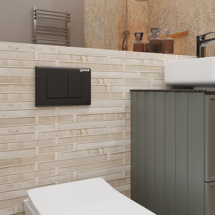 Клавиша смыва Charus Minimalista черный - стиль и качество, FP.310.DW.01