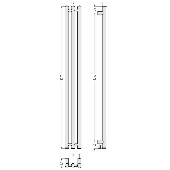 Сунержа 30-0884-1206 электрический полотенцесушитель