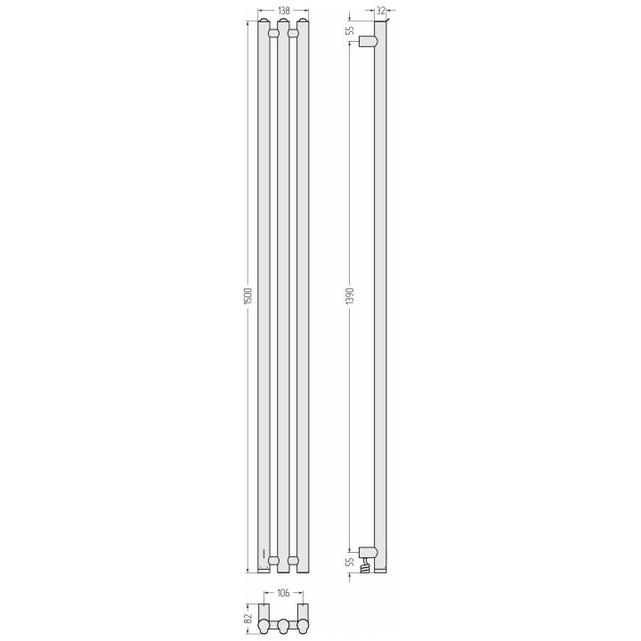 Сунержа 30-0884-1506 полотенцесушитель электрический