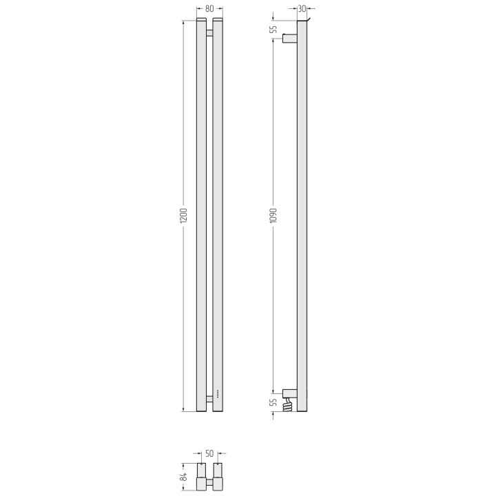 Сунержа 00-0855-1250 полотенцесушитель 120х8 электрический