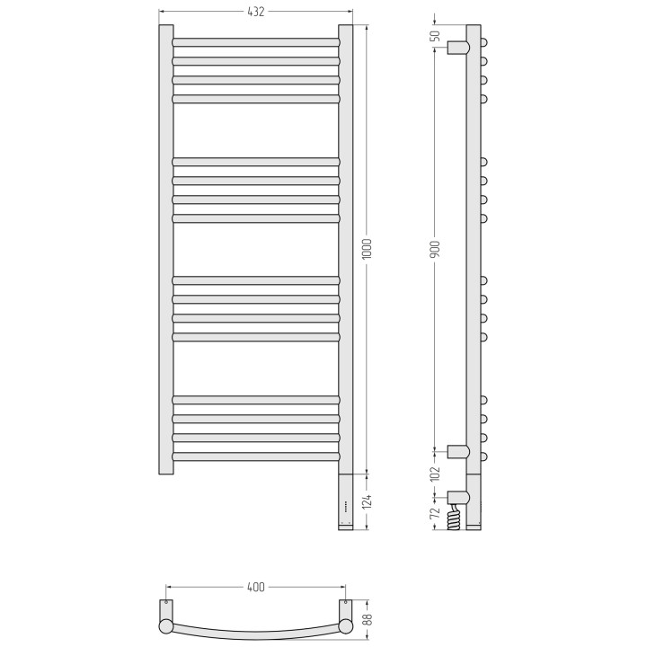 Сунержа 051-6003-1040 полотенцесушитель латунь
