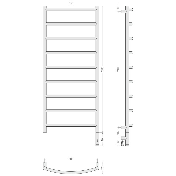 Сунержа 032-6001-1250 полотенцесушитель 120х50
