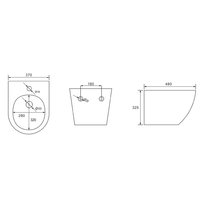 Биде Charus Canberra 37x48 см белый глянцевый, BD700-141W