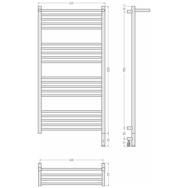 Сунержа 05-6007-1260 полотенцесушитель бронза