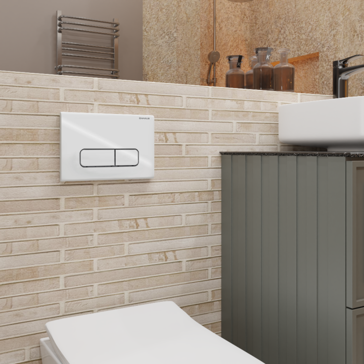 Клавиша смыва Charus Elegia белая | Трилит, FP.320.11.01