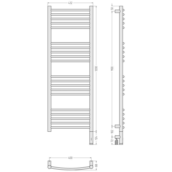 Сунержа 03-6003-1240 полотенцесушитель, электрический