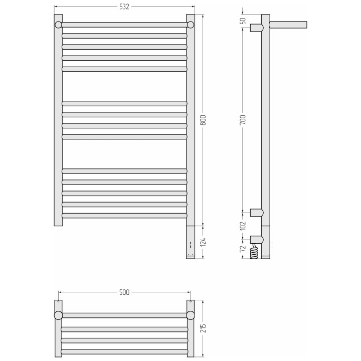 Полотенцесушитель Сунержа Богема 3.1, 022-6007-8050