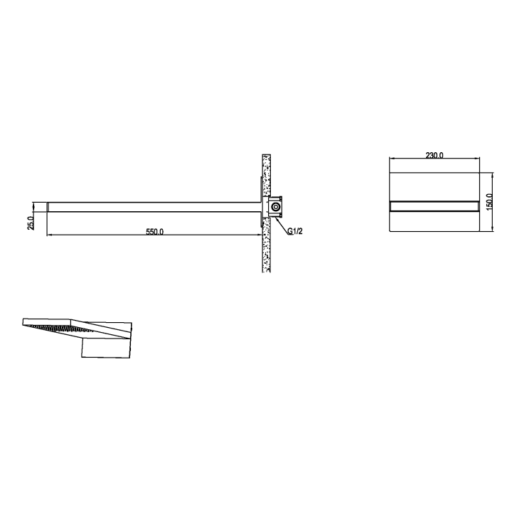 Boheme 419-B Верхний душ Fusion 23x55 см