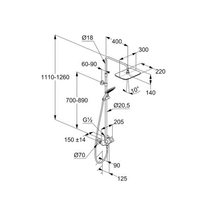 Kludi 8005005-00 душевая система COCKPIT Explorer
