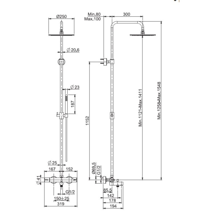 F3154/R256NS душевая система Fima Carlo Frattini