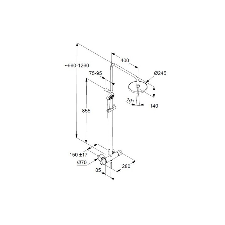Kludi 6808239-00 душевая система LOGO Matt Black