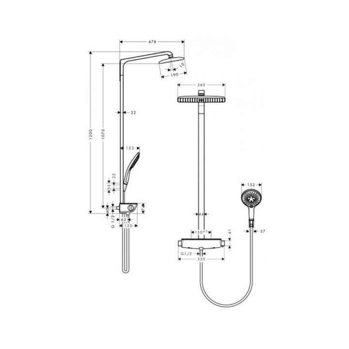 Hansgrohe 27112000 Raindance E душевая система
