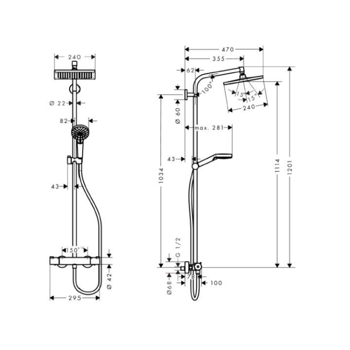 Hansgrohe 27271000 душевая система Crometta E