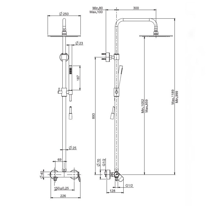 Душевая система F3805/2CR Fima Carlo Frattini