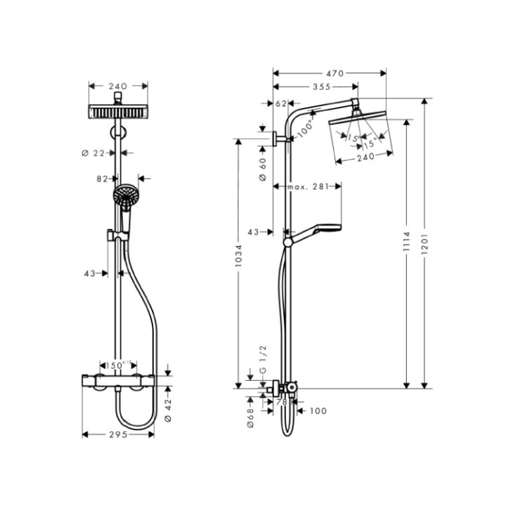 Hansgrohe 27281000 душевая система Crometta E
