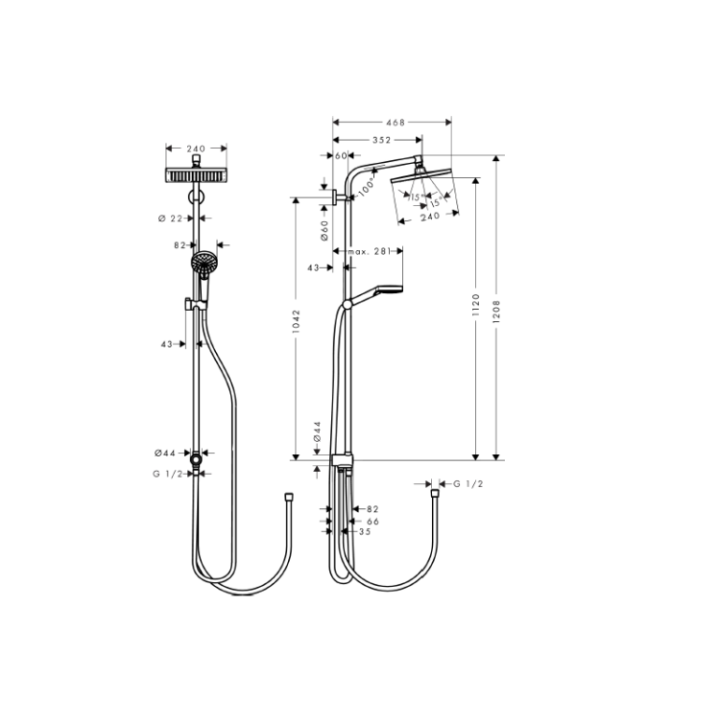 Hansgrohe 27289000 душевая система Crometta E