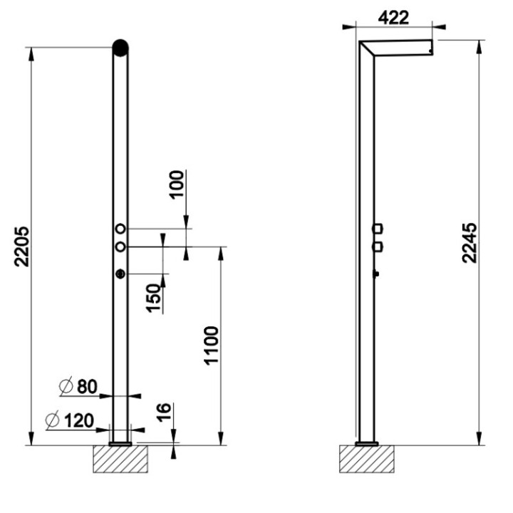 Душевая система Gessi 63203#239 Steel Brushed