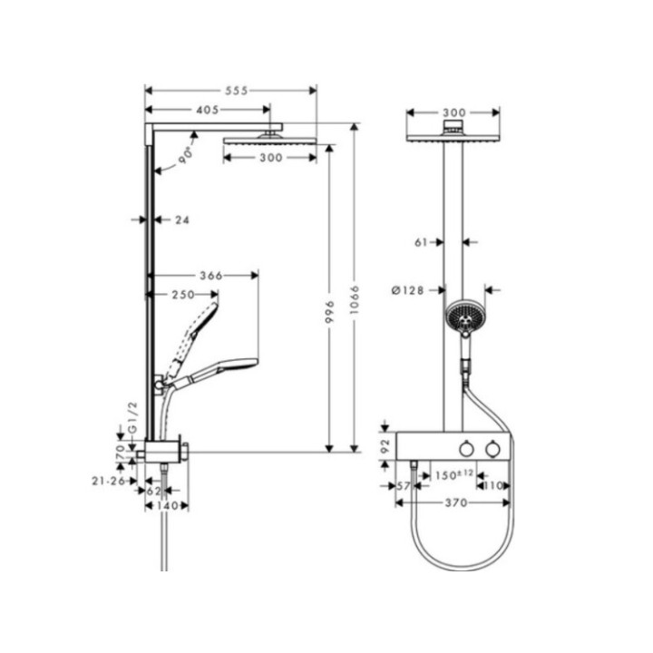 Hansgrohe 27362000 Raindance Select E душевая система