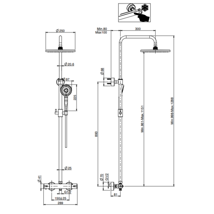 Душевая система F4885/RP259CR Fima Carlo Frattini