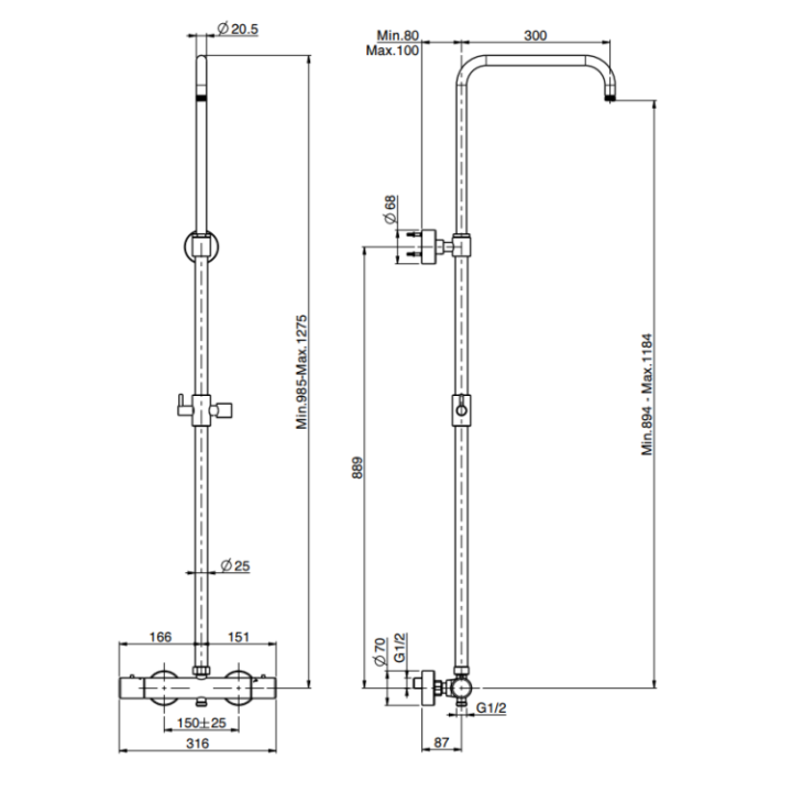 F3255SSN душевая система Brushed Nickel