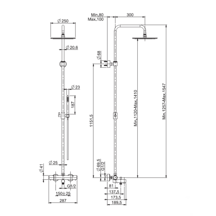 F4284/R253HL душевая система Fima Carlo Frattini