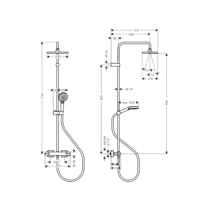 Hansgrohe 26286000 душевая система Vernis Shape