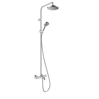 Hansgrohe Vernis Blend Душевая система термостатическая с изливом нержавеющая сталь