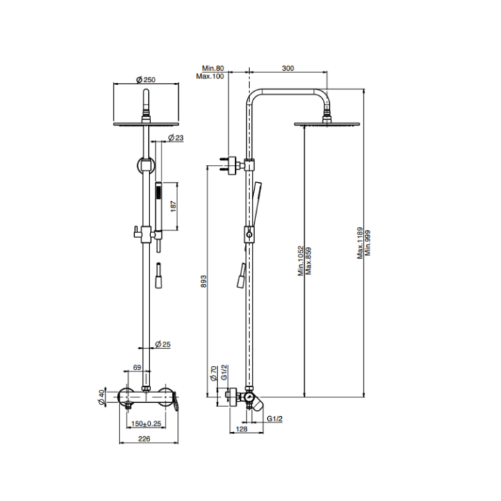F3805/2CS душевая система Fima Carlo Frattini