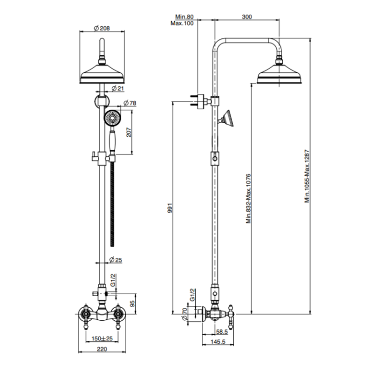 F5055/2CR душевая система Fima Carlo Frattini